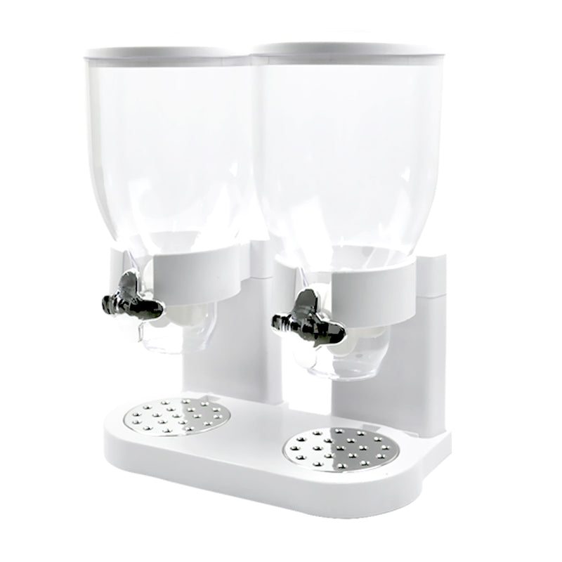 TOQUE Double Cereal Dispenser Dry Food White-1826052547782250496