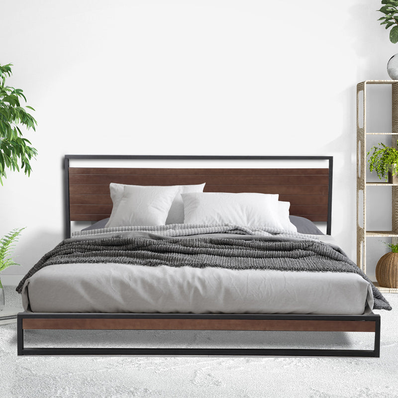 Milano Decor Azure Bed Frame with Headboard ? Black - Single-1826049035568549888