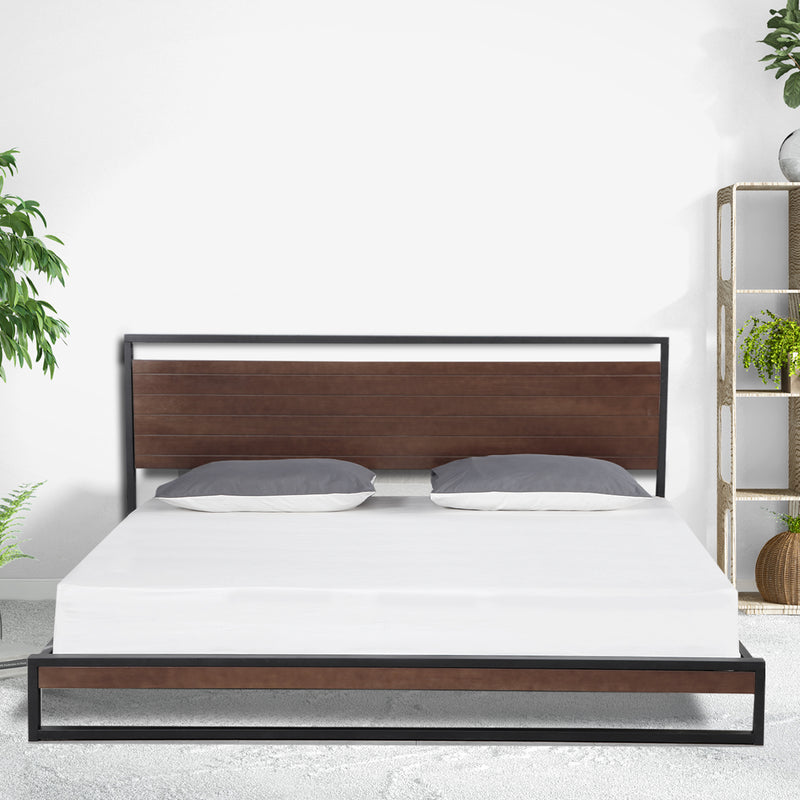 Milano Decor Azure Bed Frame with Headboard ? Black - Single-1826049035568549891