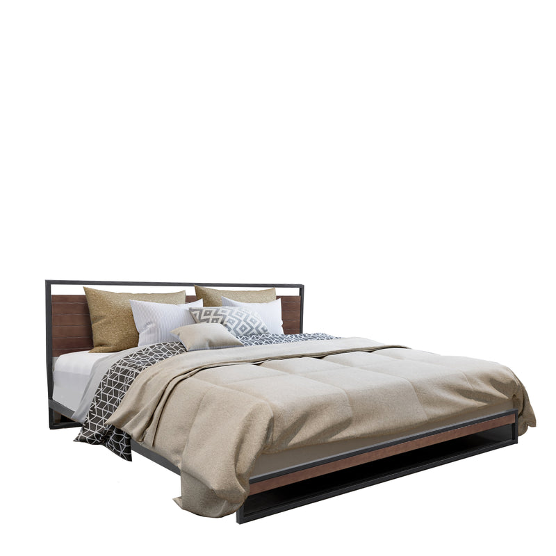 Milano Decor Azure Bed Frame with Headboard ? Black - Single-1826049035568549894