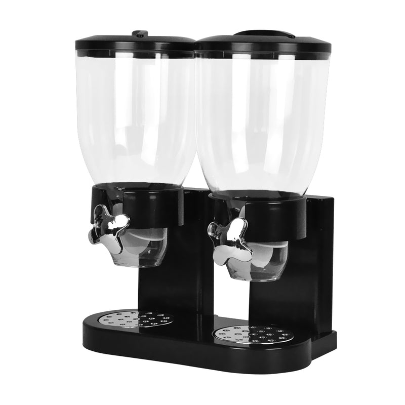 TOQUE Double Cereal Dispenser Dry Food Black-1826052198610636800