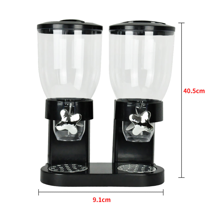 TOQUE Double Cereal Dispenser Dry Food Black-1826052198610636802