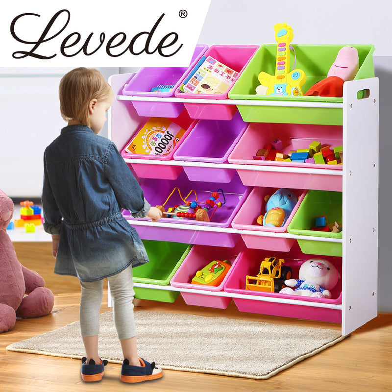 Levede 12Bins Kids Toy Box Bookshelf-1826048989879996422