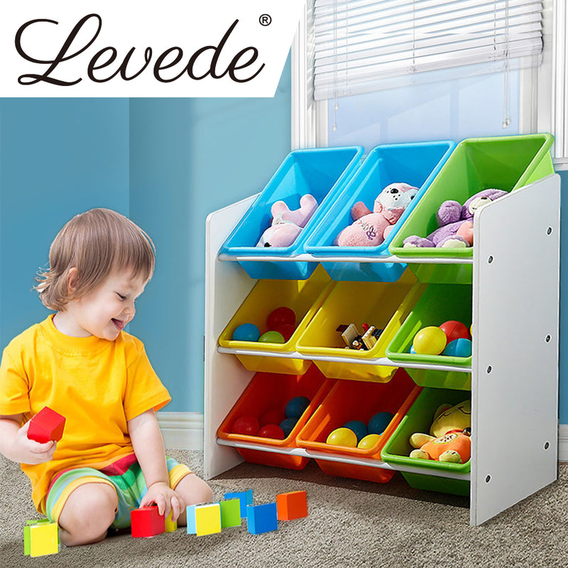 Levede 9 Bins Kids Toy Box Bookshelf-1826052283650150406