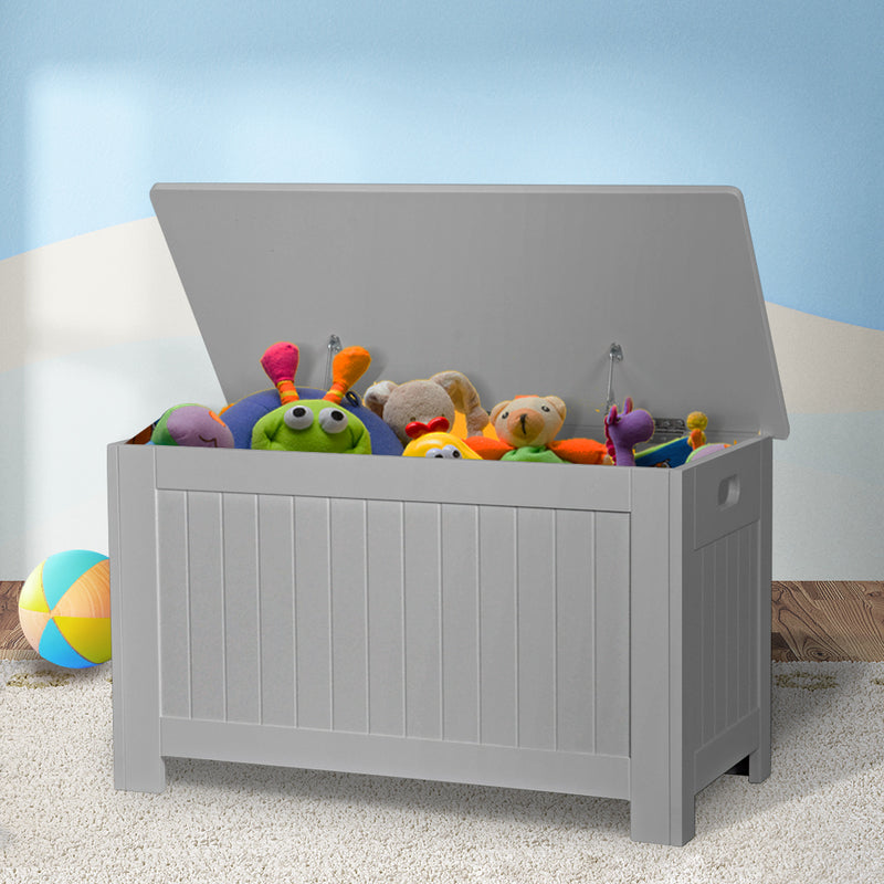 Levede Kids Toy Box Storage Chest Cabinet Grey-1826049044506611719