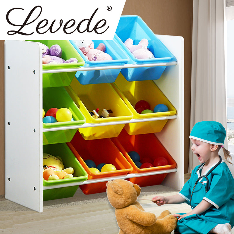 Levede 9 Bins Kids Toy Box Bookshelf-1826052283650150407