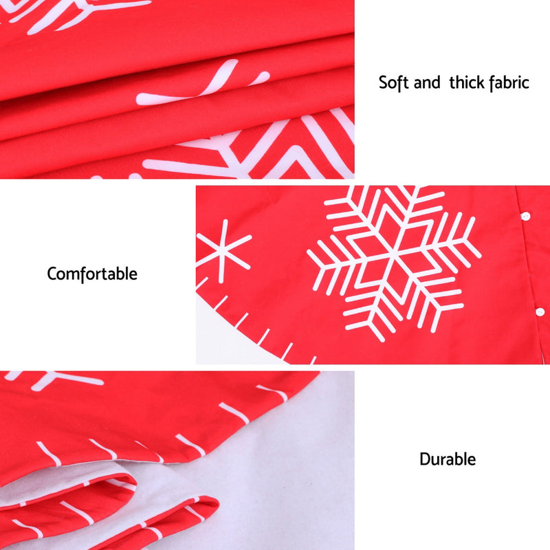 Jingle Jollys Christmas Tree Skirt 120cm Snowflake Ornaments Party Decorations