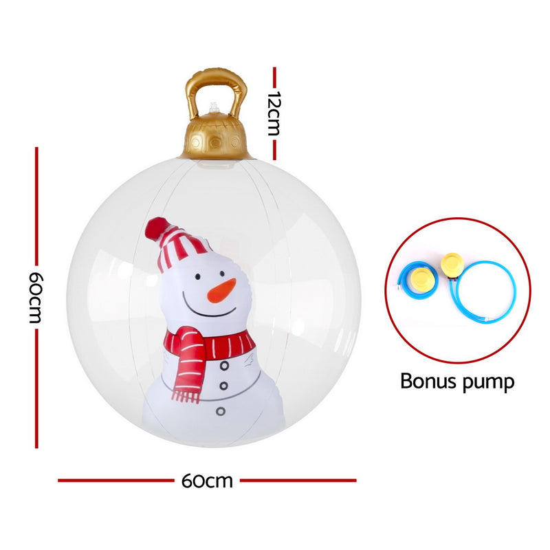 Jingle Jollys Christmas Inflatable Ball 60cm Snowman Decoration Giant Bauble