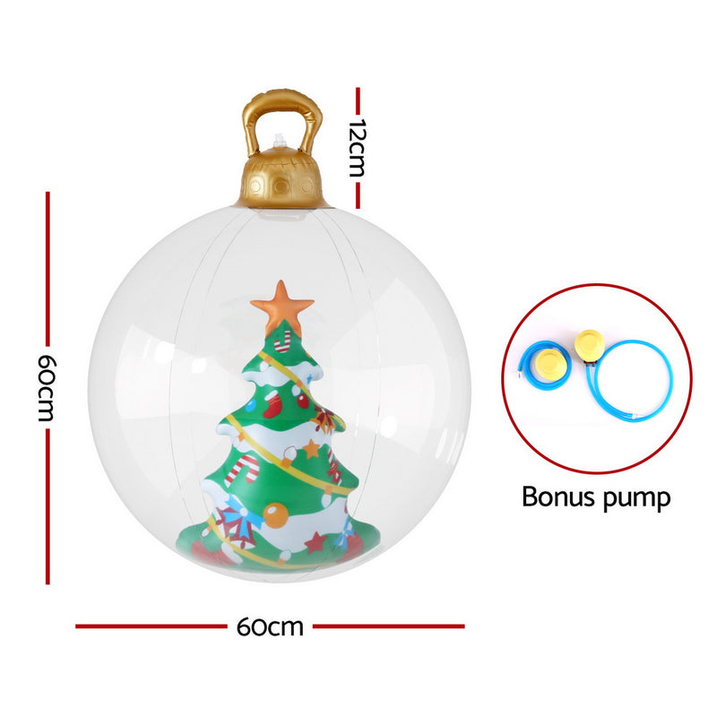 Jingle Jollys Christmas Inflatable Ball 60cm Tree Decoration Giant Bauble Clear