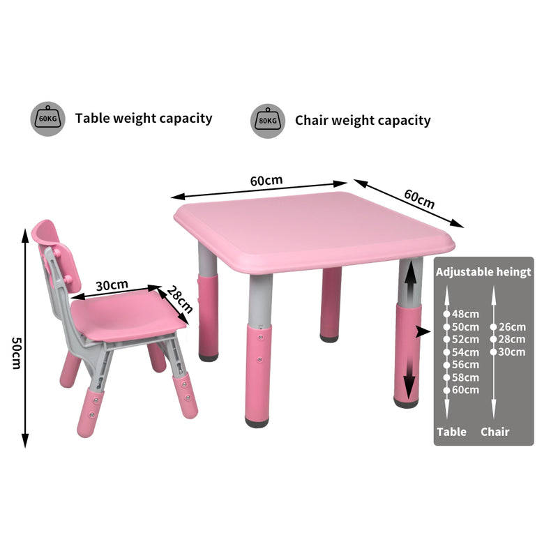 BoPeep Kids Table and Chairs Children Pink-1826052421068132354