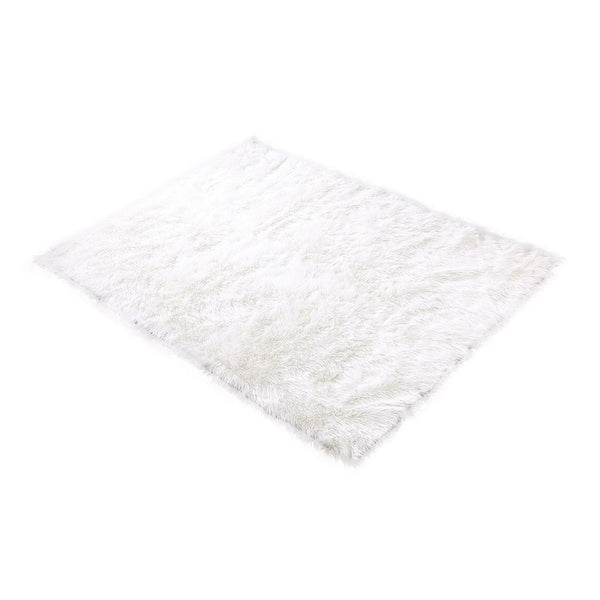 Floor Rugs Sheepskin Shaggy Rug Area Carpet Bedroom Living Room Mat 80X150 White