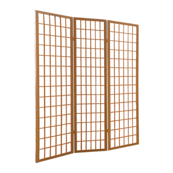 Levede 3 Panel Free Standing Foldable  Room Divider Privacy Screen  Wood Frame