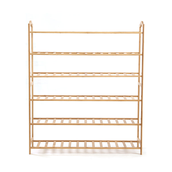 Levede Bamboo Shoe Rack Storage Wooden Organizer Shelf Stand 6 Tiers Layers 80cm