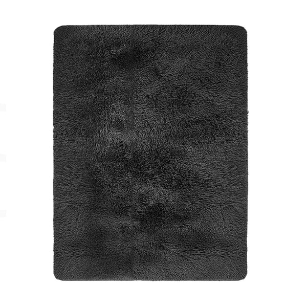 Designer Soft Shag Shaggy Floor Confetti Rug Carpet Home Decor 80x120cm Black