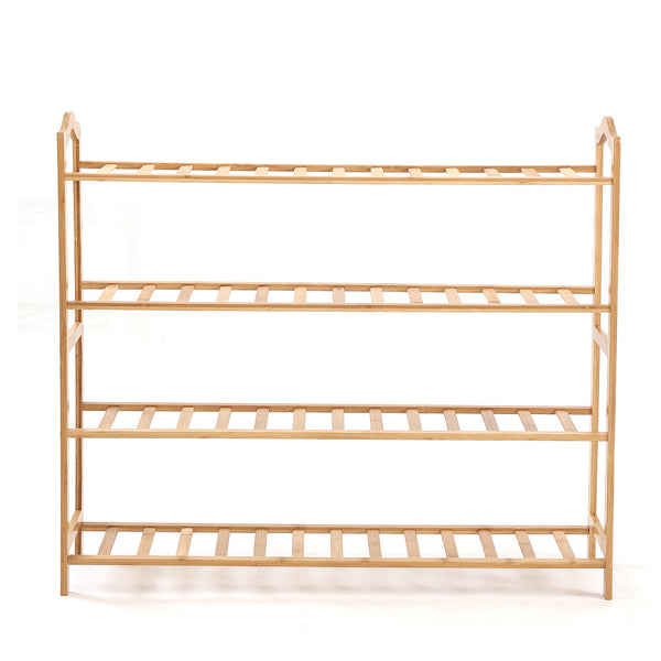 Levede Bamboo Shoe Rack Storage Wooden Organizer Shelf Stand 4 Tiers Layers 70cm