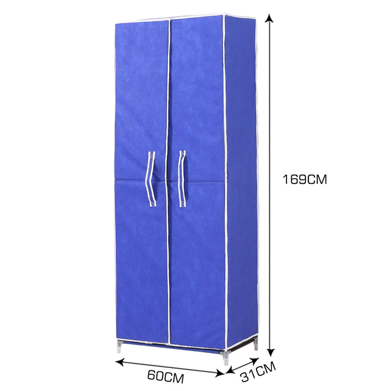 Levede 10 Tiers Shoe Rack Portable Storage Cabinet Organiser Wardrobe Blue Cover