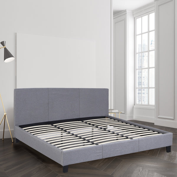 Milano Sienna Luxury Bed with Headboard (Model 2) - Grey No.28 - King