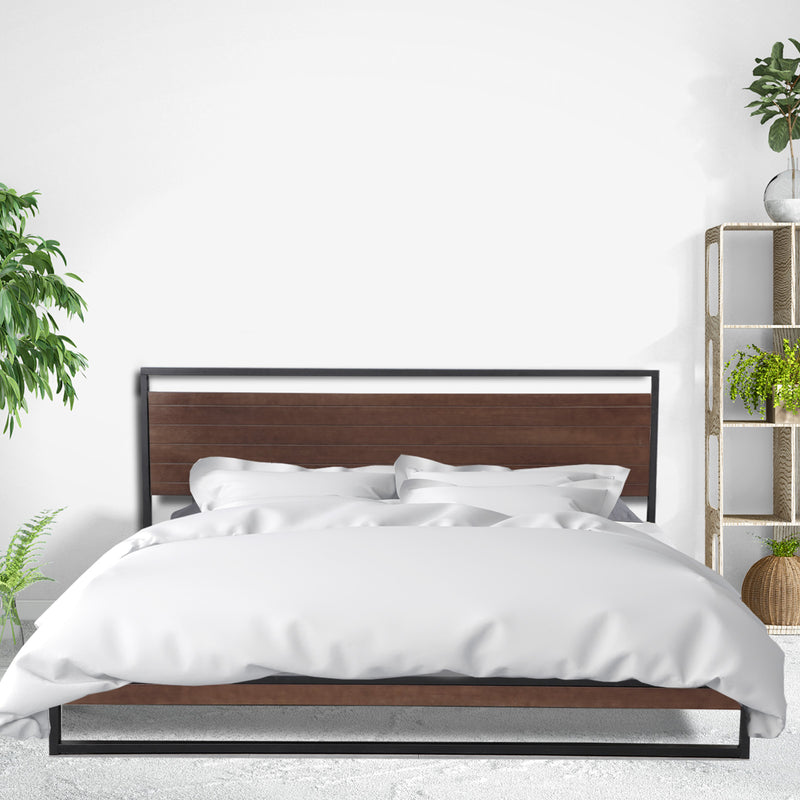 Milano Decor Azure Bed Frame with Headboard – Black - Single