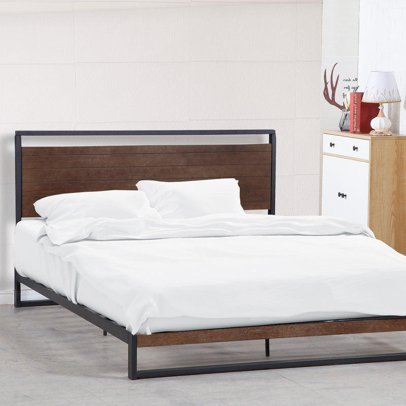 Milano Decor Azure Bed Frame with Headboard – Black - Single