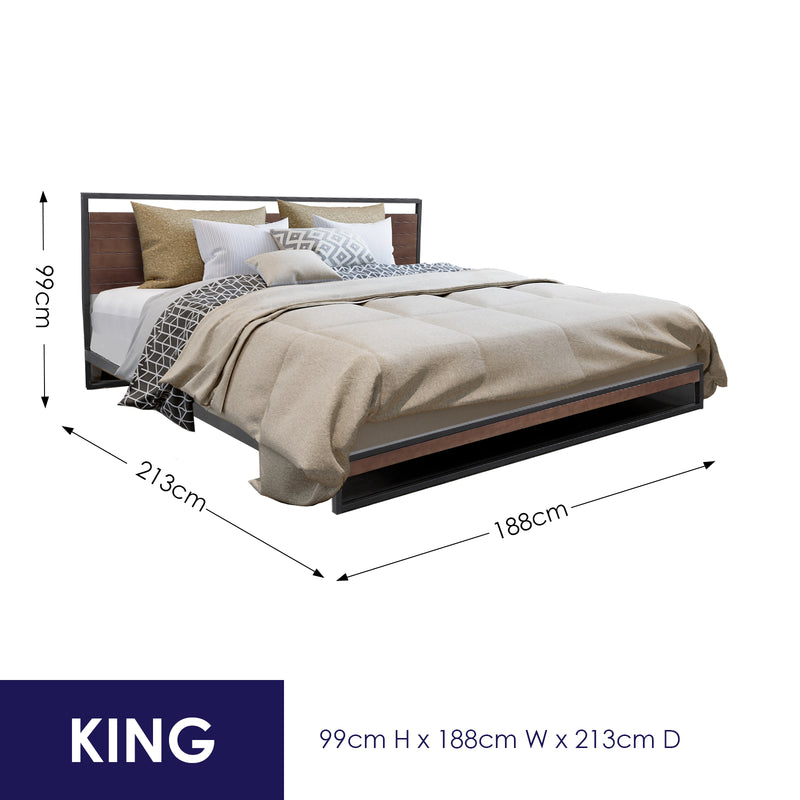 Milano Decor Azure Bed Frame with Headboard – Black - King