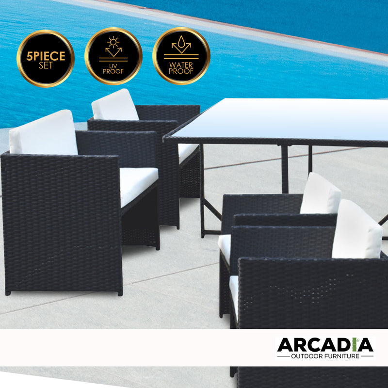 Arcadia Furniture 5 Piece Dining Table Set - Black and Grey