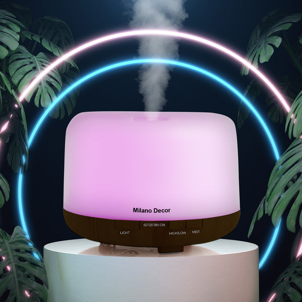 Milano Decor 500ml Aroma Mood Light Diffuser - Dark Wood