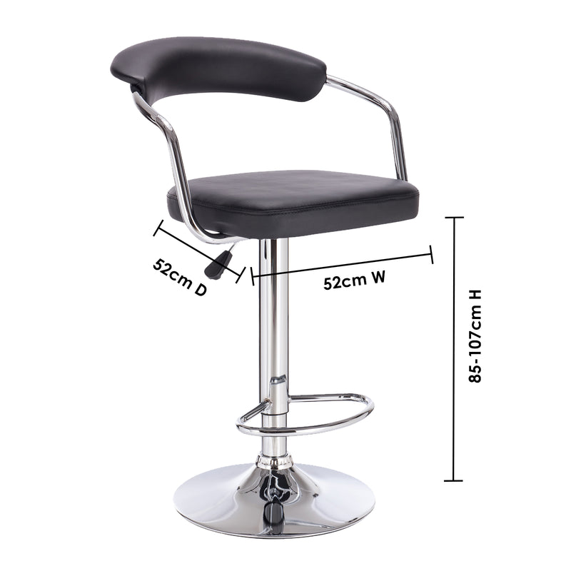 Milano Decor Lola Adjustable Barstool - Black