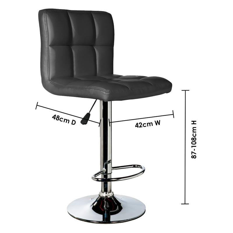 Milano Decor Stella High Back Adjustable Barstool - Black