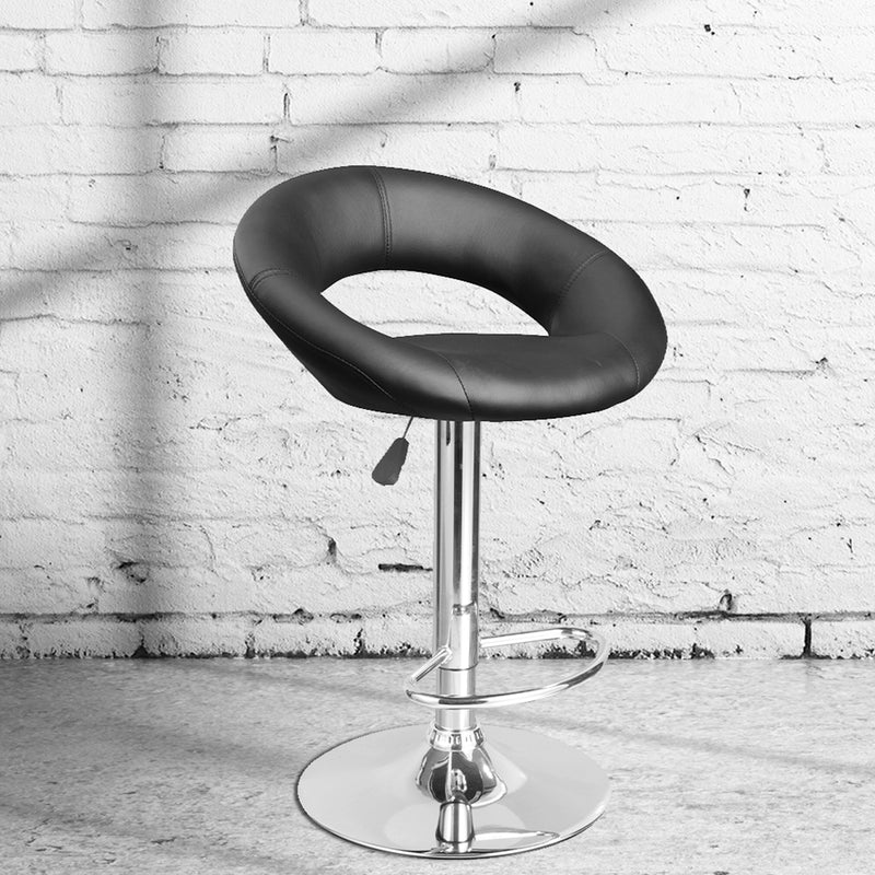 Milano Decor Delilah Circular Arc Adjustable Barstool - Black