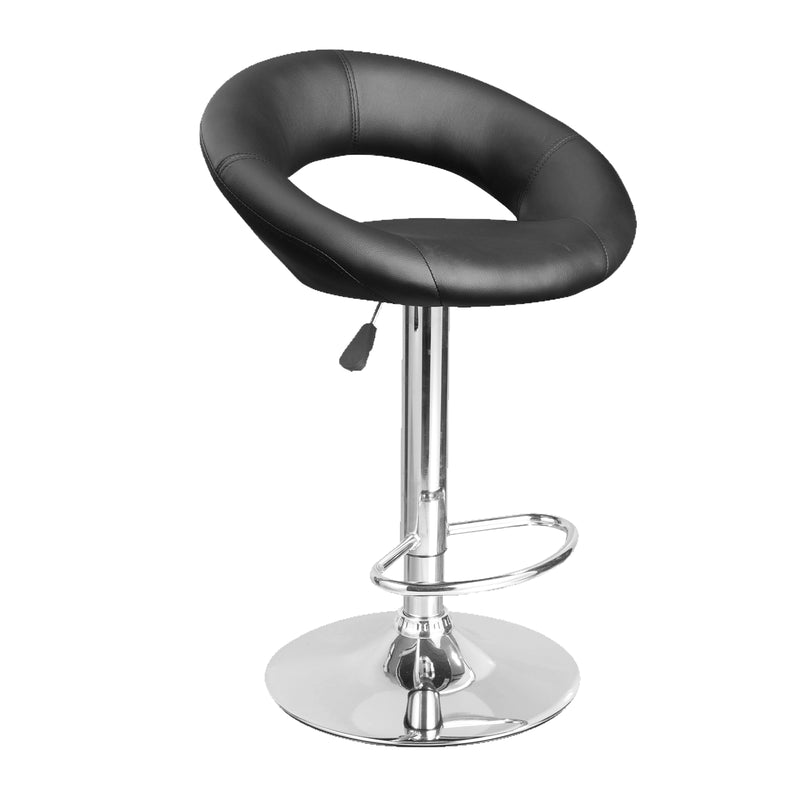 Milano Decor Delilah Circular Arc Adjustable Barstool - Black