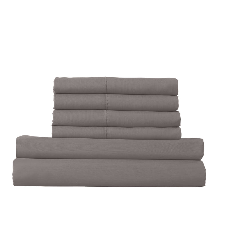 Royal Comfort 1500TC Cotton Rich 6 Piece Complete Bedding Set King - Dusk Grey