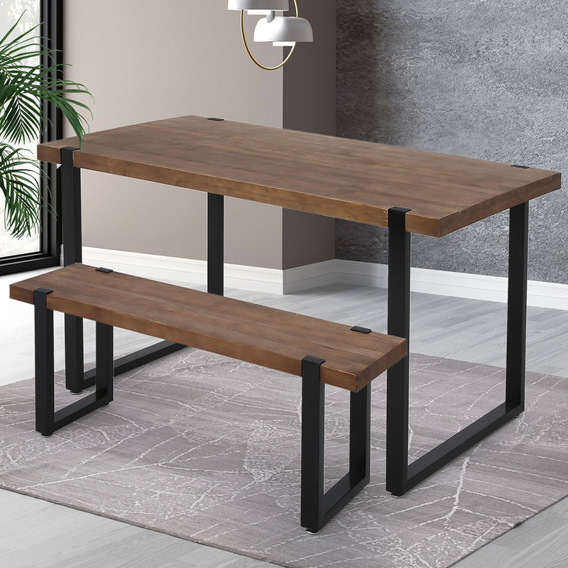 Levede Dining Table Bench Set 2xDining Chairs Industrial  Cafe Restaurant