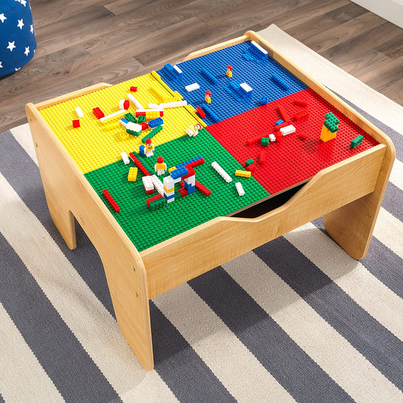 Lego Compatible 2 in 1 Activity Table for kids (Natural)