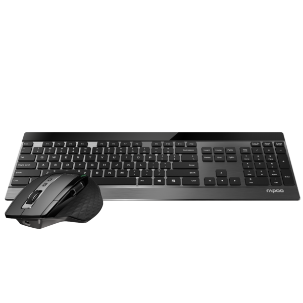 RAPOO 9900M Multi-mode Wireless Ultra-slim Keyboard & Mouse - Bluetooth 3.0, 4.0, 2.4G Multi-Mode Switch, Ultra-Slim Keys, Adjustable DPI