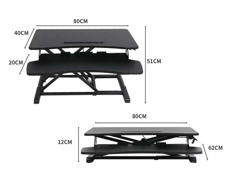 Standing Desk Riser Height Adjustable Sit Stand Office Shelf Standup Computer