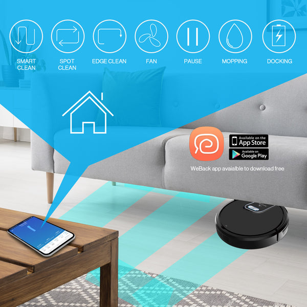 My Genie Gmax Wi-Fi Robotic Vacuum Cleaner - Black