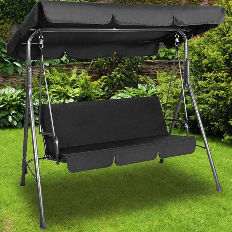 Milano Outdoor Steel Swing Chair - Black (1 Box)