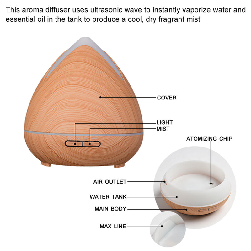 PureSpa Ultrasonic Diffuser  - Light Wood