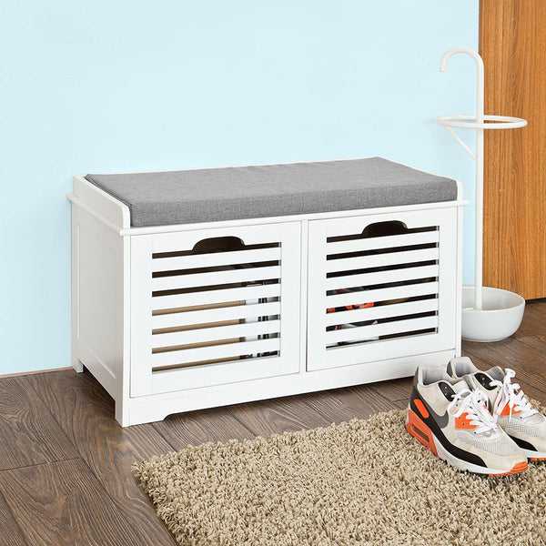 VIKUS Modern Storage Bench with 2 Drawer/Baskets for Toys