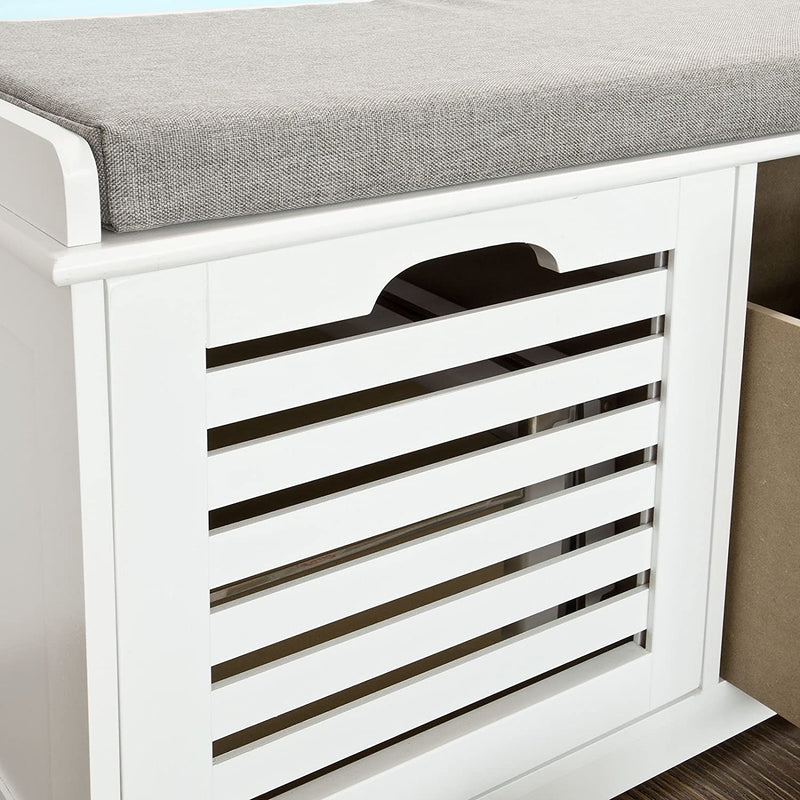 VIKUS Modern Storage Bench with 2 Drawer/Baskets for Toys