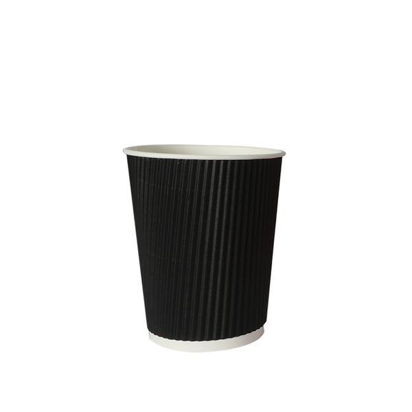 100 Pcs 8oz Disposable Takeaway Coffee Paper Cups Triple Wall Take Away w Lids