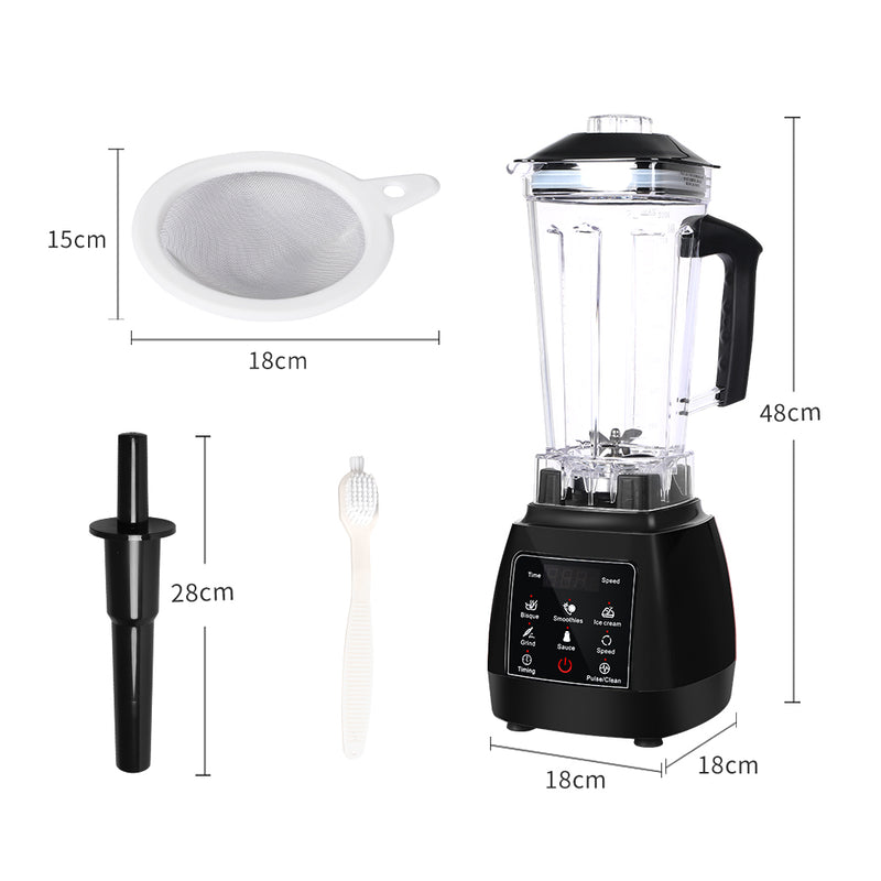 2L Commercial Blender Mixer Food Processor Kitchen Juicer Smoothie Ice Crush Black