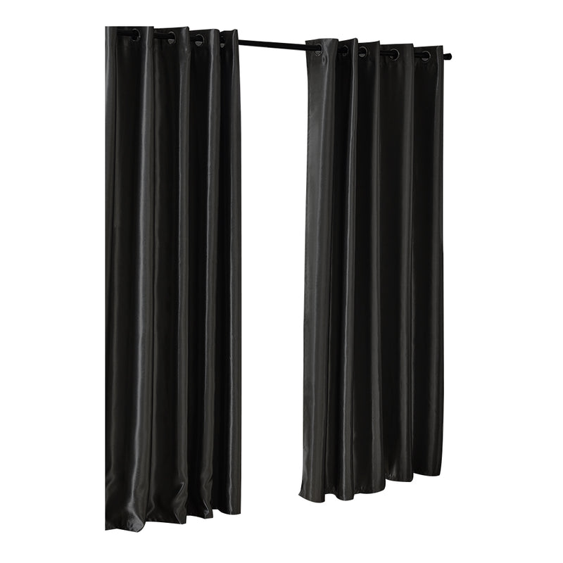 2X Blockout Curtains Blackout Curtain Bedroom Window Eyelet Black 140CM x 230CM