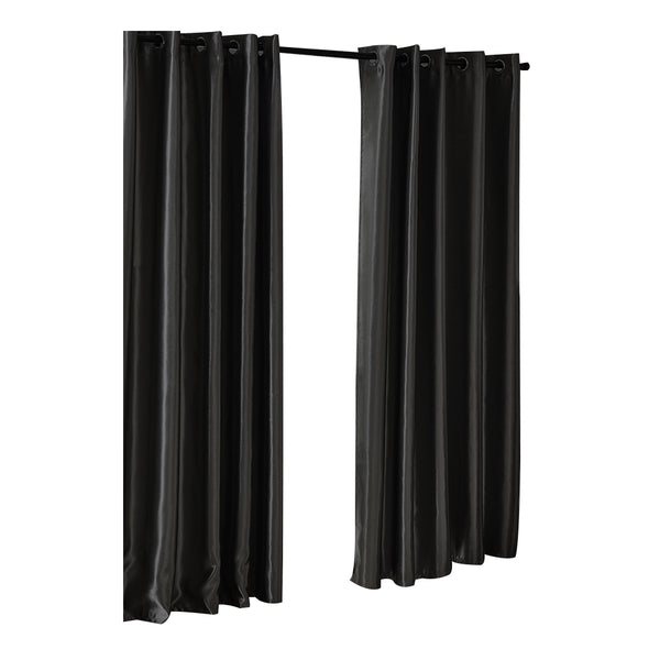 2X Blockout Curtains Blackout Curtain Bedroom Window Eyelet Black 140CM x 244CM