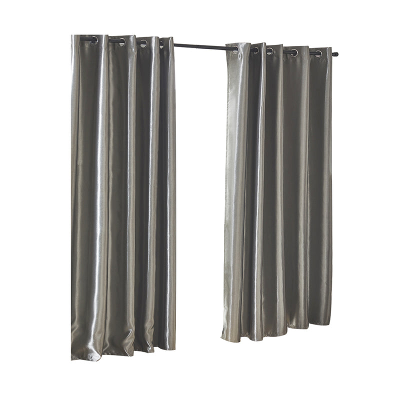 2X Blockout Curtains Blackout Curtain Bedroom Window Eyelet Grey 180CM x 213CM