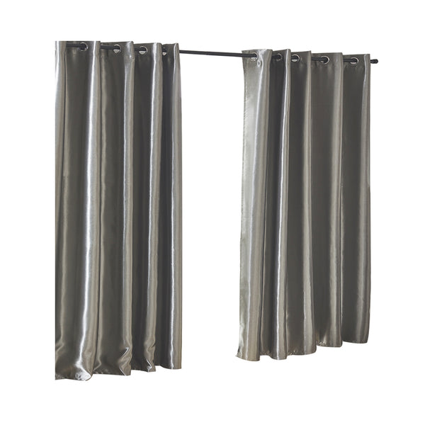 2X Blockout Curtains Blackout Curtain Bedroom Window Eyelet Grey 300CM x 230CM