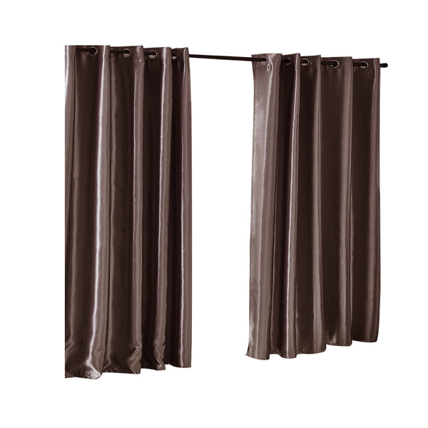 2X Blockout Curtains Blackout Curtain Bedroom Window Eyelet Taupe 300CM x 230CM