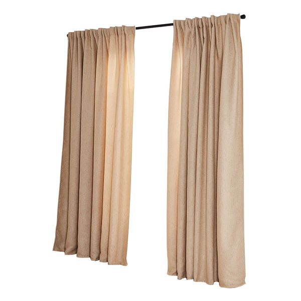 2X Blockout Curtains Curtain Living Room Window Buff 132CM x 213CM