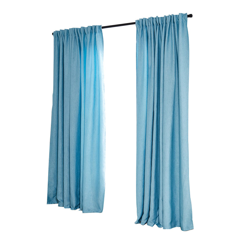 2X Blockout Curtains Curtain Living Room Window Blue 132CM x 213CM