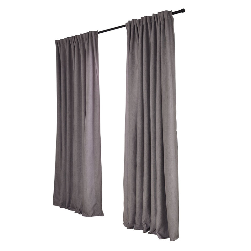 2X Blockout Curtains Curtain Living Room Window Grey 132CM x 213CM